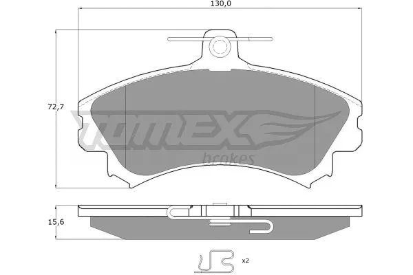 TX 11-52 TOMEX Brakes Комплект тормозных колодок, дисковый тормоз (фото 2)