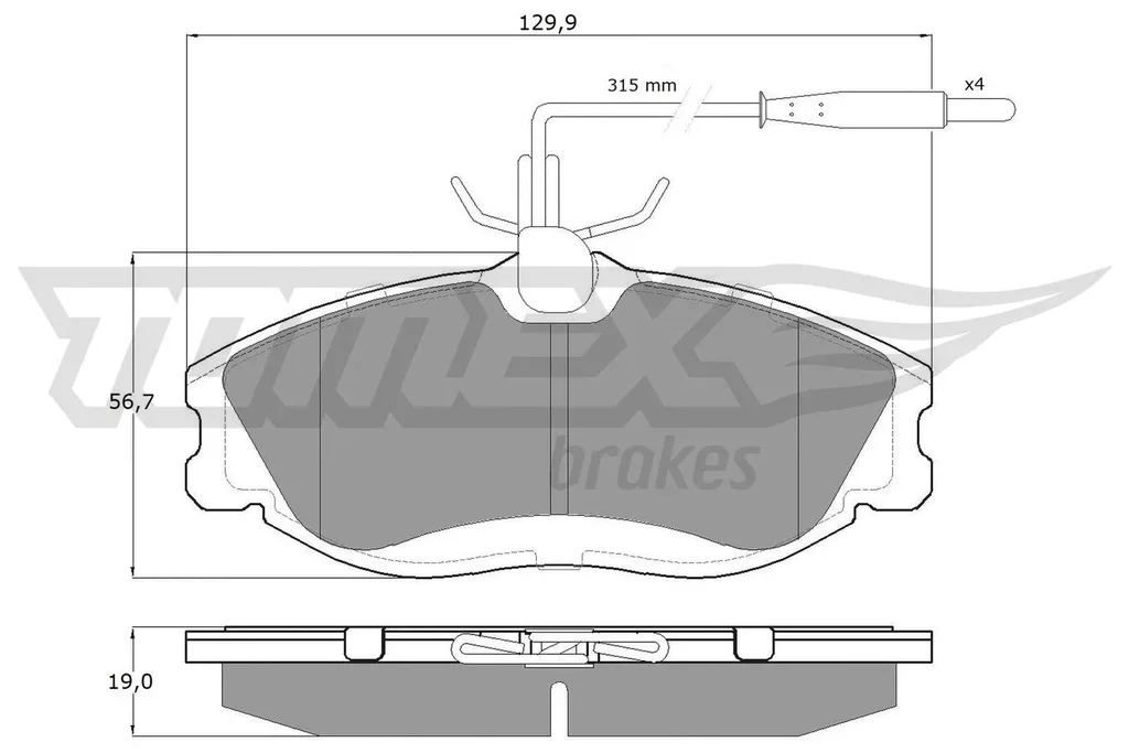 TX 11-62 TOMEX Brakes Комплект тормозных колодок, дисковый тормоз (фото 1)