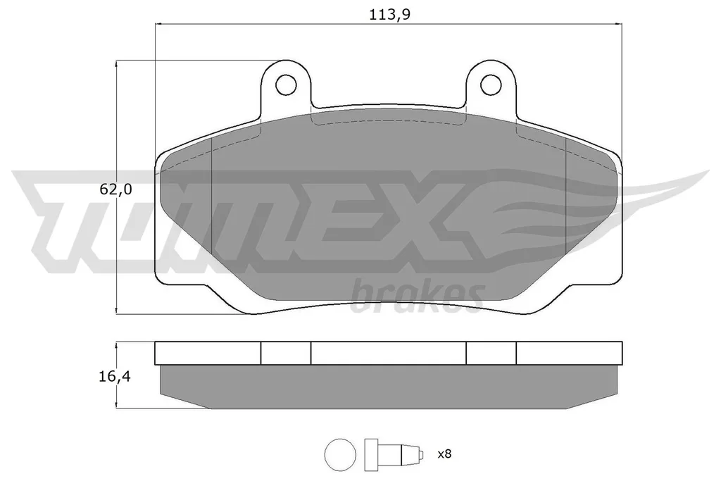 TX 11-67 TOMEX Brakes Комплект тормозных колодок, дисковый тормоз (фото 1)