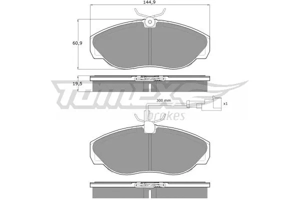 TX 11-721 TOMEX Brakes Комплект тормозных колодок, дисковый тормоз (фото 2)