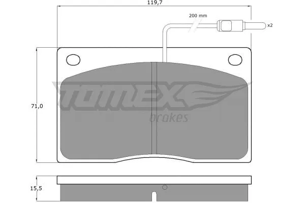 TX 11-74 TOMEX Brakes Комплект тормозных колодок, дисковый тормоз (фото 2)