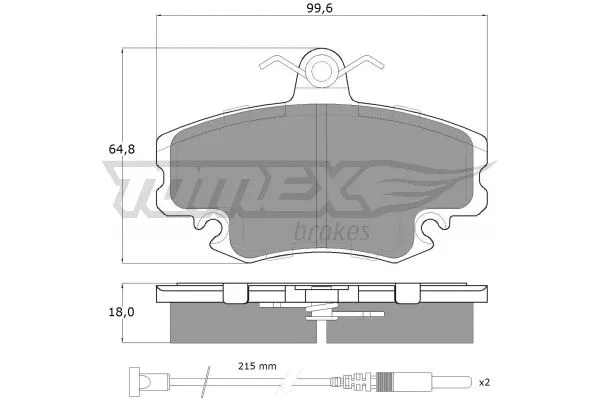 TX 11-78 TOMEX Brakes Комплект тормозных колодок, дисковый тормоз (фото 2)