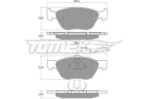 TX 11-84 TOMEX Brakes Комплект тормозных колодок, дисковый тормоз (фото 2)