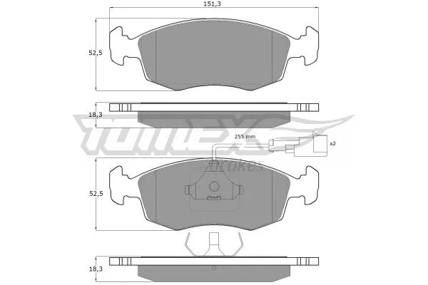 TX 11-86 TOMEX Brakes Комплект тормозных колодок, дисковый тормоз (фото 2)