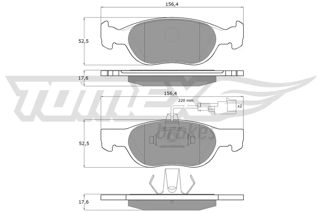 TX 11-87 TOMEX Brakes Комплект тормозных колодок, дисковый тормоз (фото 1)