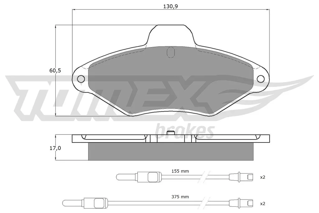 TX 11-90 TOMEX Brakes Комплект тормозных колодок, дисковый тормоз (фото 1)