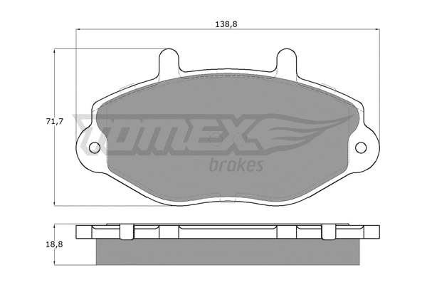 TX 11-92 TOMEX Brakes Комплект тормозных колодок, дисковый тормоз (фото 2)