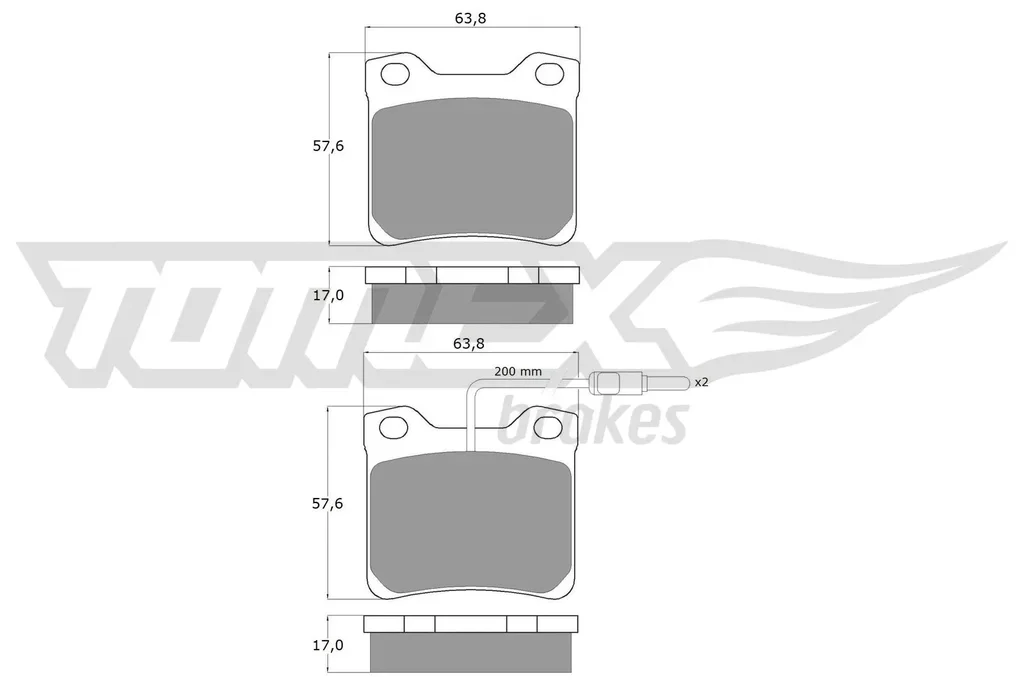TX 11-95 TOMEX Brakes Комплект тормозных колодок, дисковый тормоз (фото 1)