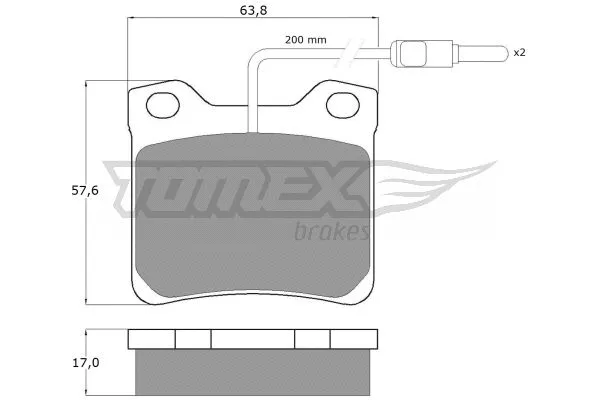 TX 11-95 TOMEX Brakes Комплект тормозных колодок, дисковый тормоз (фото 2)