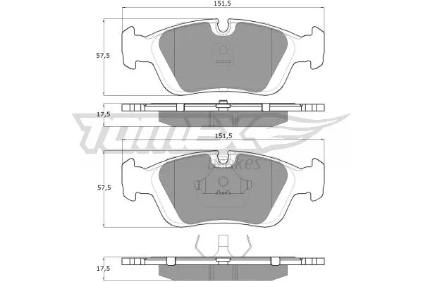 TX 12-05 TOMEX Brakes Комплект тормозных колодок, дисковый тормоз (фото 2)