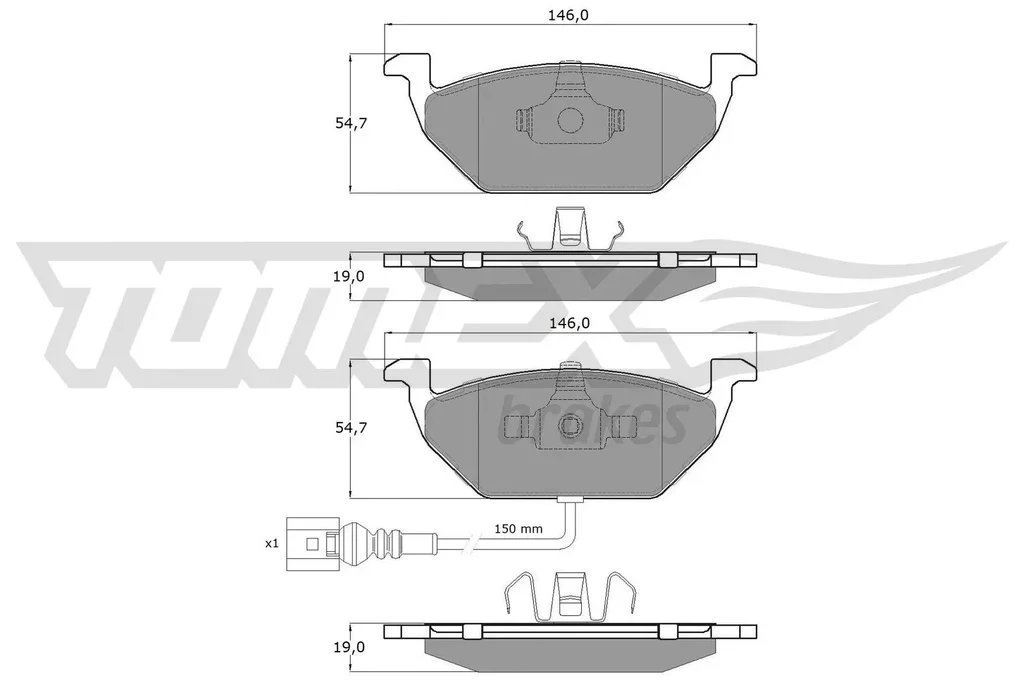 TX 12-11 TOMEX Brakes Комплект тормозных колодок, дисковый тормоз (фото 1)