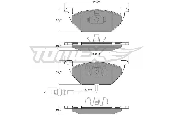 TX 12-11 TOMEX Brakes Комплект тормозных колодок, дисковый тормоз (фото 2)