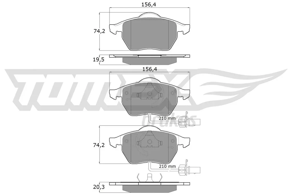 TX 12-13 TOMEX Brakes Комплект тормозных колодок, дисковый тормоз (фото 1)