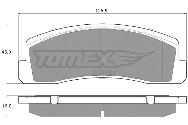 TX 12-16 TOMEX Brakes Комплект тормозных колодок, дисковый тормоз (фото 2)