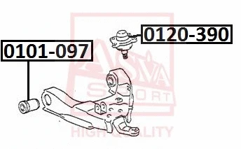 0120-390 ASVA Шарнир независимой подвески / поворотного рычага (фото 1)