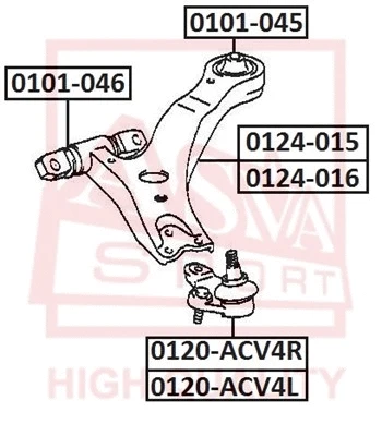 0120-ACV4L ASVA Шарнир независимой подвески / поворотного рычага (фото 1)