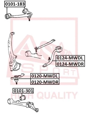 0120-MWDL ASVA Шарнир независимой подвески / поворотного рычага (фото 1)