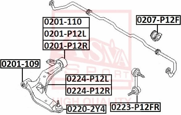 0220-2Y4 ASVA Шарнир независимой подвески / поворотного рычага (фото 1)