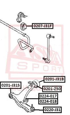 0220-J31 ASVA Шарнир независимой подвески / поворотного рычага (фото 1)