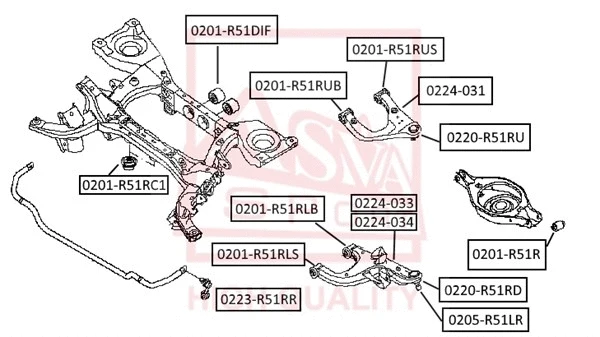 0220-R51RU ASVA Шарнир независимой подвески / поворотного рычага (фото 1)