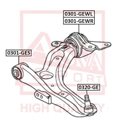 0320-GE ASVA Шарнир независимой подвески / поворотного рычага (фото 1)