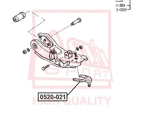 0520-021 ASVA Шарнир независимой подвески / поворотного рычага (фото 1)