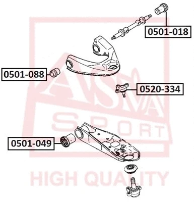 0520-334 ASVA Шарнир независимой подвески / поворотного рычага (фото 1)