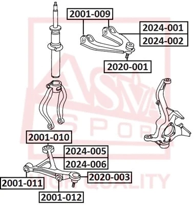 2020-001 ASVA Шарнир независимой подвески / поворотного рычага (фото 1)