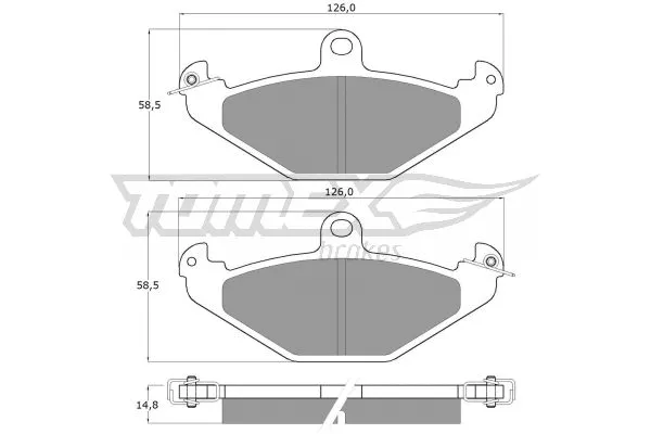 TX 12-37 TOMEX Brakes Комплект тормозных колодок, дисковый тормоз (фото 2)