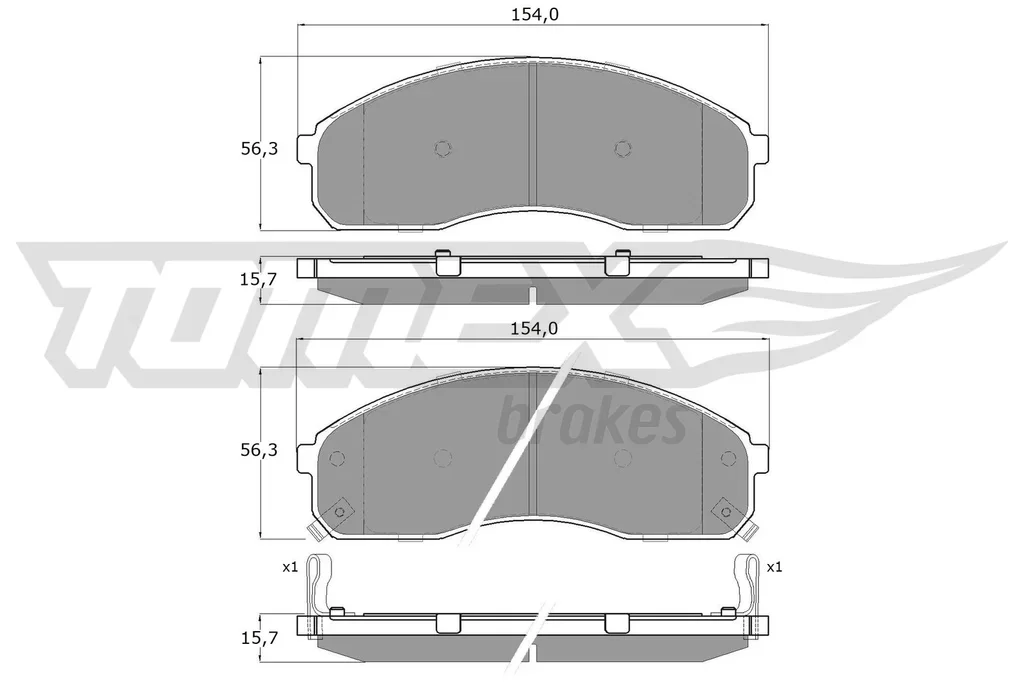 TX 12-42 TOMEX Brakes Комплект тормозных колодок, дисковый тормоз (фото 1)