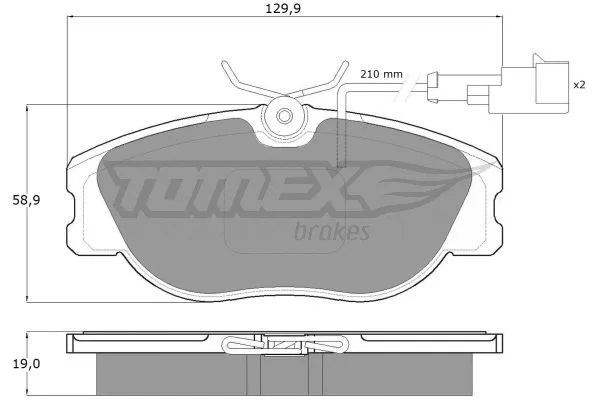 TX 12-44 TOMEX Brakes Комплект тормозных колодок, дисковый тормоз (фото 2)