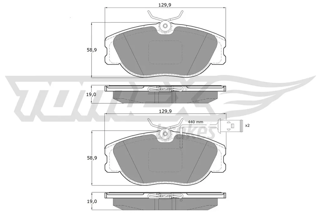 TX 12-441 TOMEX Brakes Комплект тормозных колодок, дисковый тормоз (фото 1)