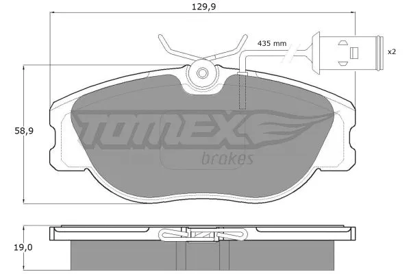 TX 12-441 TOMEX Brakes Комплект тормозных колодок, дисковый тормоз (фото 2)