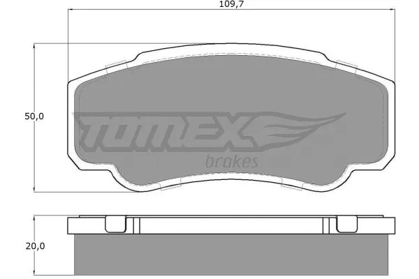 TX 12-46 TOMEX Brakes Комплект тормозных колодок, дисковый тормоз (фото 2)