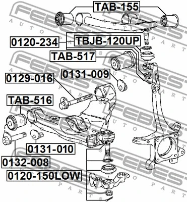 0120-150LOW FEBEST Шарнир независимой подвески / поворотного рычага (фото 2)