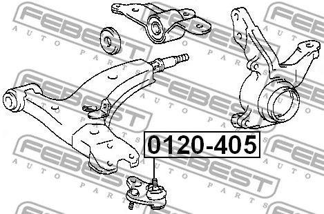 0120-405 FEBEST Шарнир независимой подвески / поворотного рычага (фото 2)