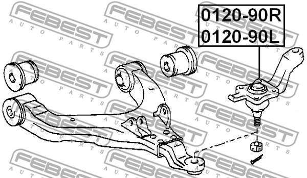 0120-90L FEBEST Шарнир независимой подвески / поворотного рычага (фото 2)