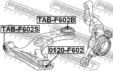 0120-F602 FEBEST Шарнир независимой подвески / поворотного рычага (фото 2)