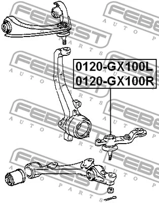 0120-GX100R FEBEST Шарнир независимой подвески / поворотного рычага (фото 2)