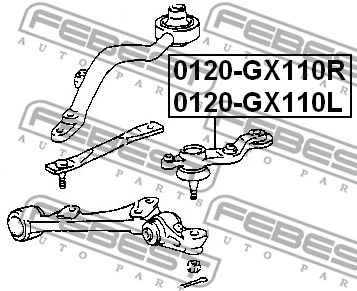 0120-GX110L FEBEST Шарнир независимой подвески / поворотного рычага (фото 2)