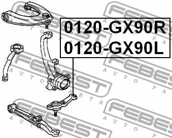 0120-GX90L FEBEST Шарнир независимой подвески / поворотного рычага (фото 2)
