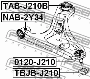 0120-J210 FEBEST Шарнир независимой подвески / поворотного рычага (фото 2)