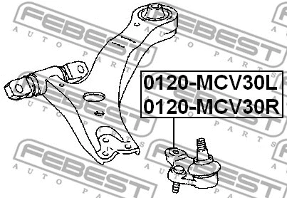 0120-MCV30L FEBEST Шарнир независимой подвески / поворотного рычага (фото 2)