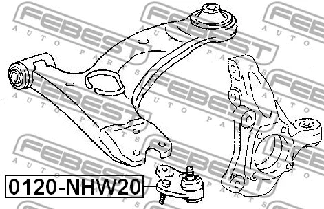 0120-NHW20 FEBEST Шарнир независимой подвески / поворотного рычага (фото 2)