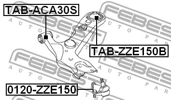 0120-ZZE150 FEBEST Шарнир независимой подвески / поворотного рычага (фото 2)