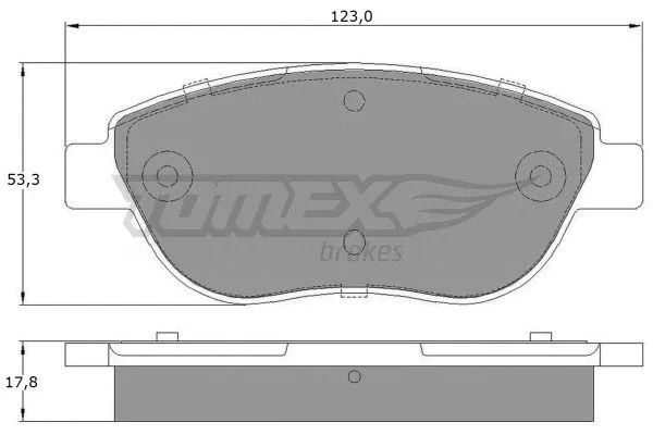 TX 12-483 TOMEX Brakes Комплект тормозных колодок, дисковый тормоз (фото 2)