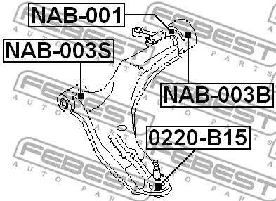 0220-B15 FEBEST Шарнир независимой подвески / поворотного рычага (фото 2)