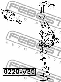 0220-V35 FEBEST Шарнир независимой подвески / поворотного рычага (фото 2)