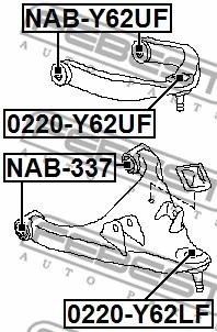 0220-Y62LF FEBEST Шарнир независимой подвески / поворотного рычага (фото 2)