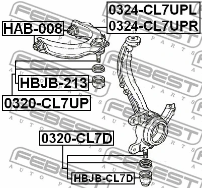 0320-CL7D FEBEST Шарнир независимой подвески / поворотного рычага (фото 2)